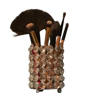 Crystal Makeup Brush / Pens / etc Holder - 4 1/2 inch